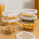 [¡Pagá 4 Llevá 8!] Set de Recipientes de Vidrio con Tapas Antiderrame + REGALO: Porta Condimentos – ¡Colores Vibrantes!