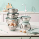 Conjunto de 6 Recipientes de Acero Inoxidable con Tapas de Silicona Multifuncionales + REGALO: Kit de Utensilios de Cocina