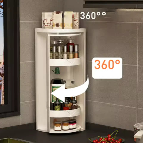 [¡Llévate 2 y Paga 1!] Armario Organizador Portátil Giratorio de 3 Niveles + REGALO: Porta Especias