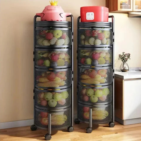 [Compra 1 y llévate 2] Frutera Articulada de Acero Inoxidable Giratoria de 3/4/5 Niveles + REGALO: Kit de Utensilios de Cocina