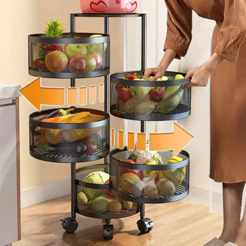[Compra 1 y llévate 2] Frutera Articulada de Acero Inoxidable Giratoria de 3/4/5 Niveles + REGALO: Kit de Utensilios de Cocina