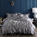 Juego de Sábanas de Satén + 2 Fundas de Almohada de Lujo